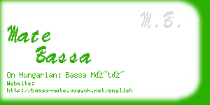 mate bassa business card